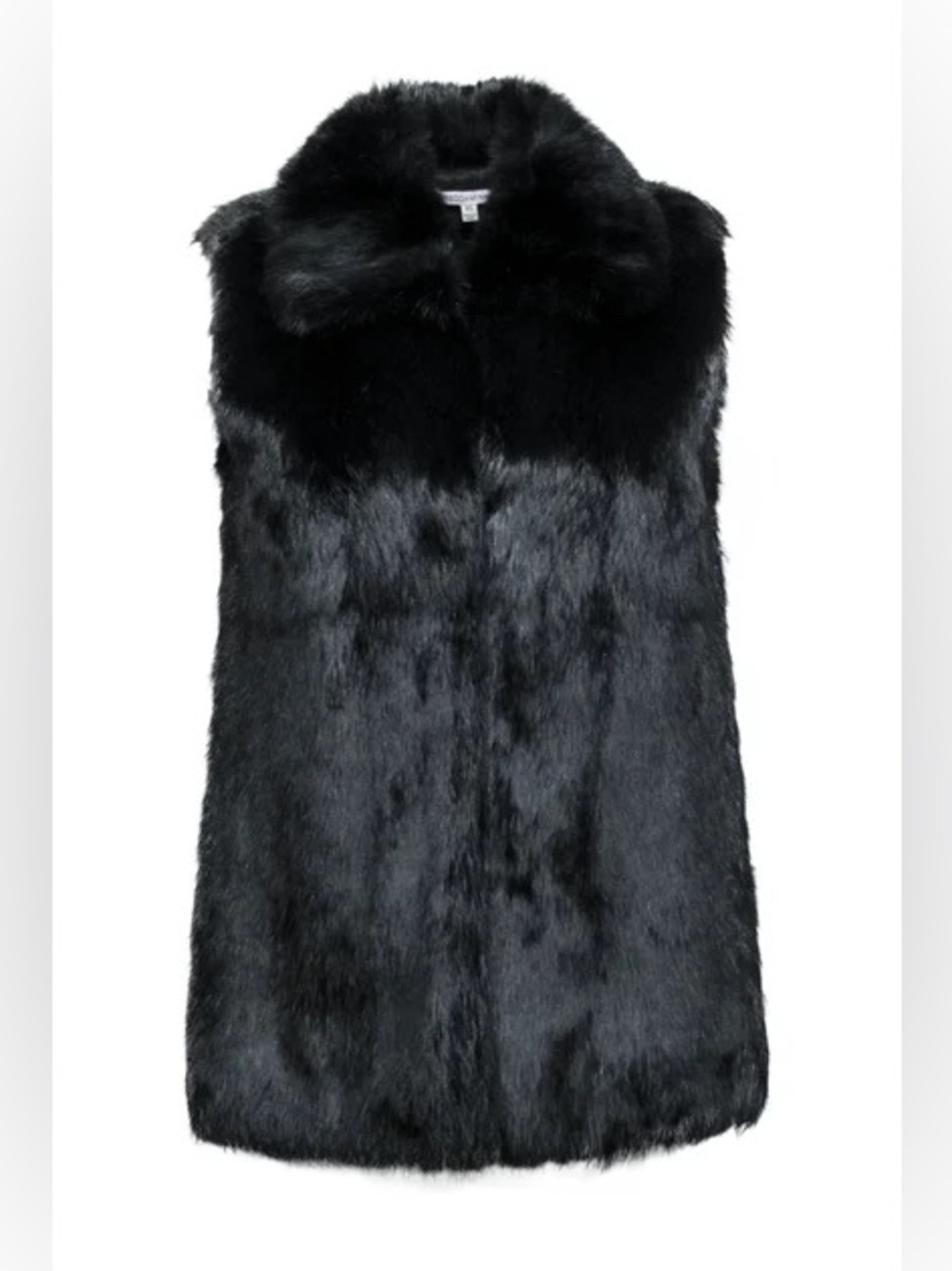 Rebecca Minkoff Black Rabbit Fur & Leather Long Vest Medium